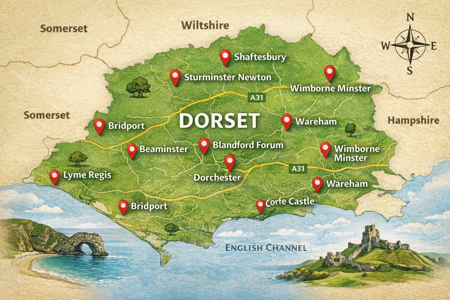 Areas we cover around Blandford Forum image